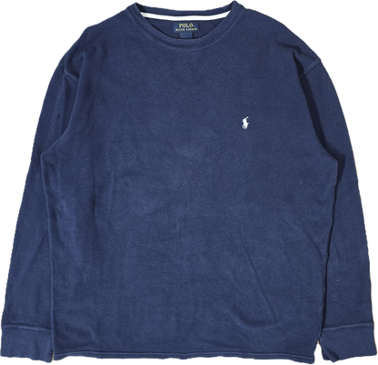 Pull léger en coton bleu marine - XXL