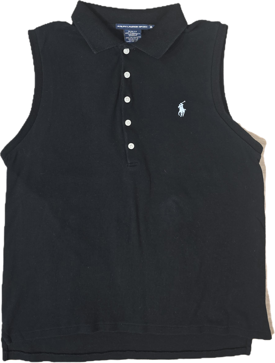 Polo silm fit en coton noir - L/XL