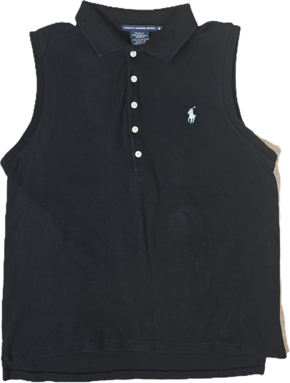 Polo silm fit en coton noir - L/XL