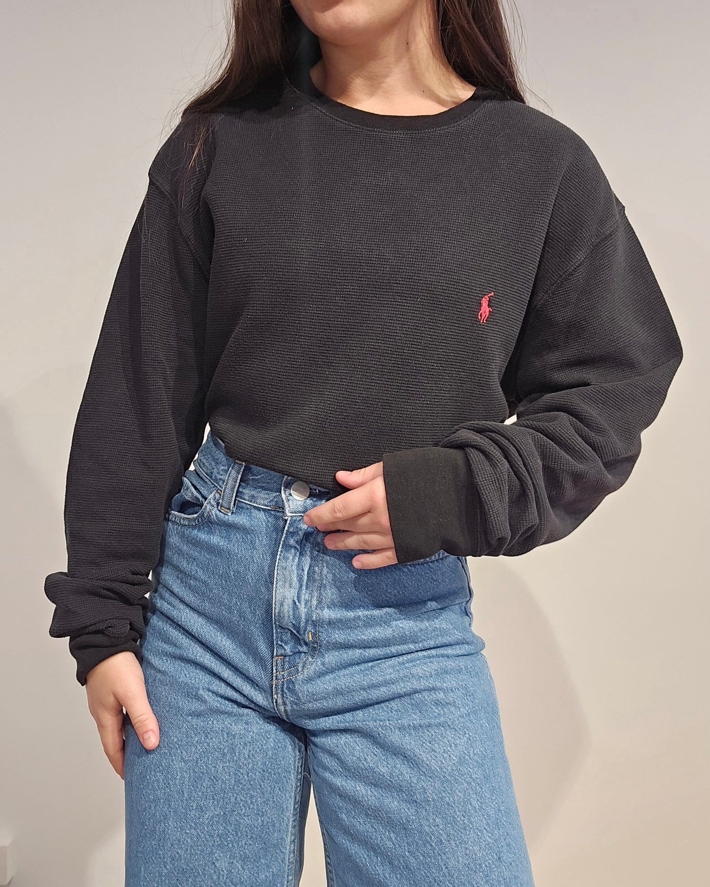 Pull léger en coton noir - L/XL