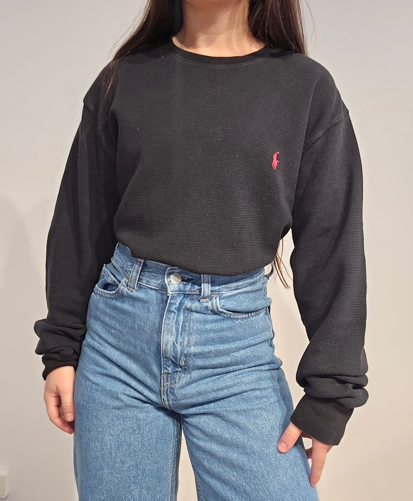 Pull léger en coton noir - L/XL