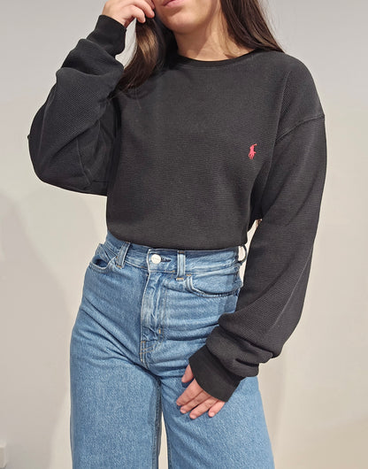 Pull léger en coton noir - L/XL