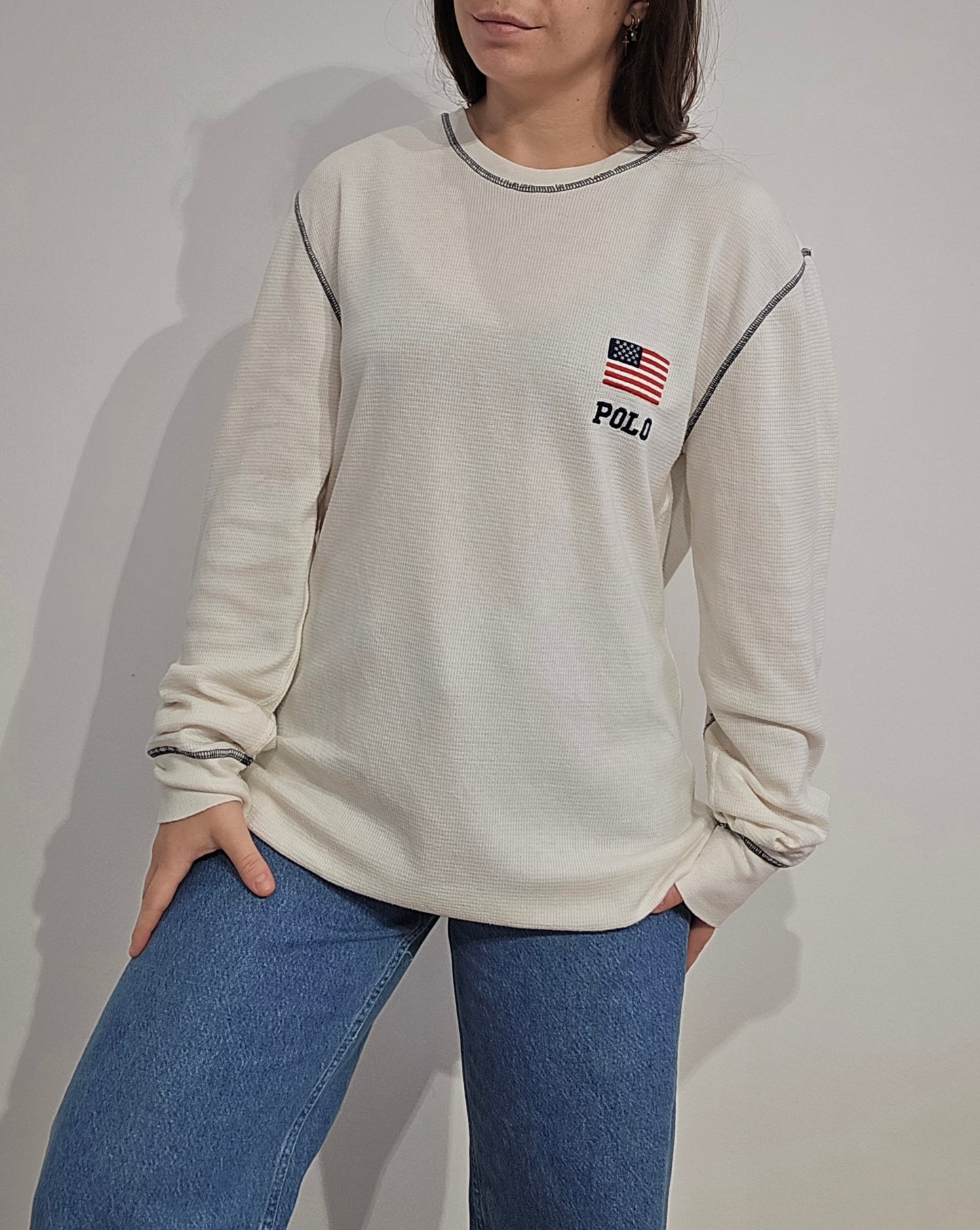 Pull léger en coton blanc - L