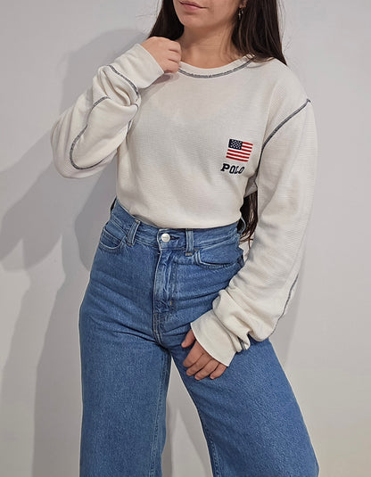 Pull léger en coton blanc - L