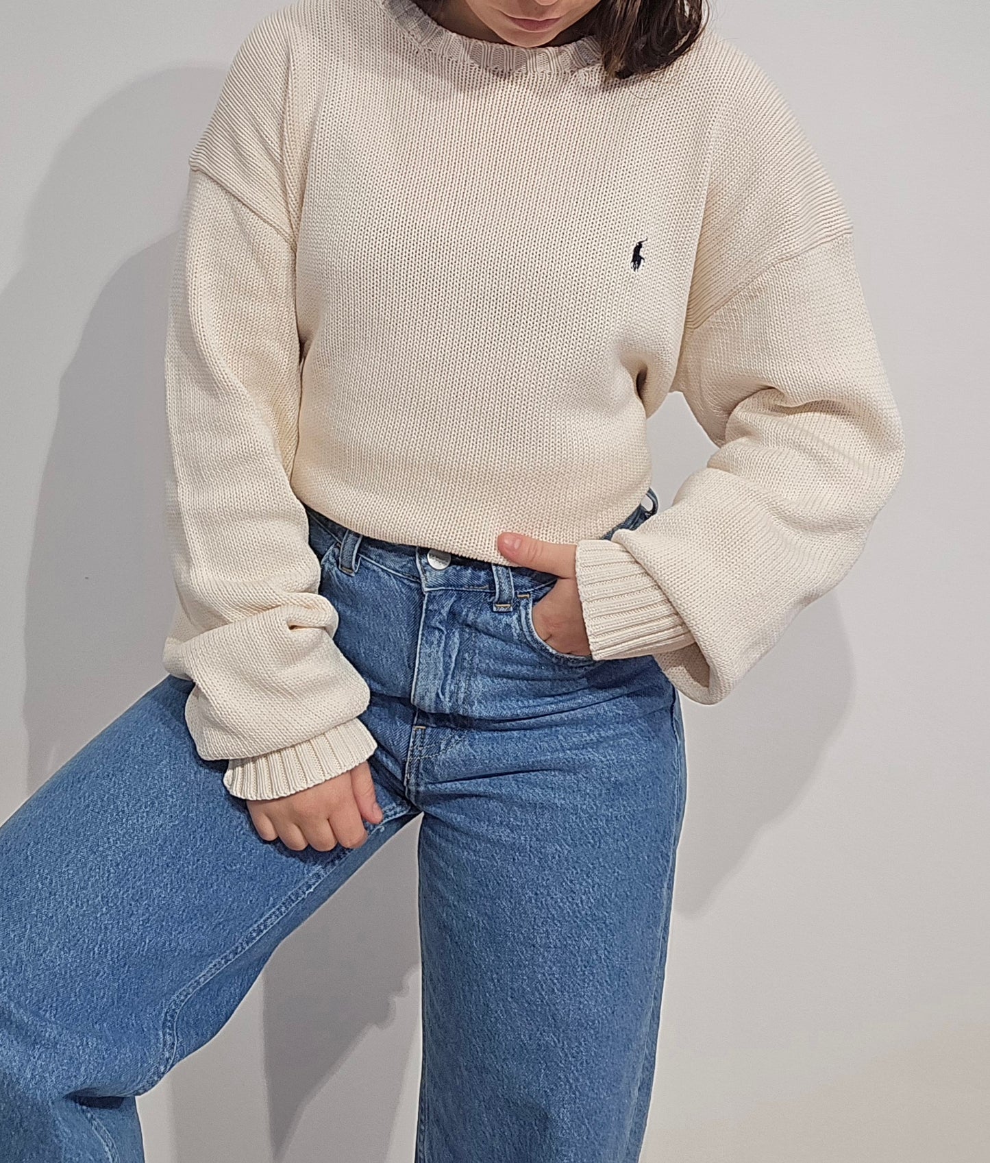 Pull en maille crème - XL