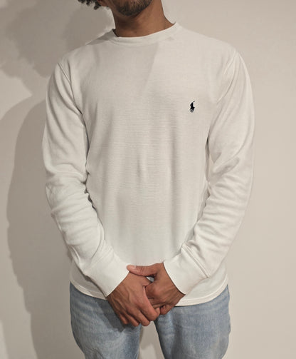 Pull léger en coton blanc - S
