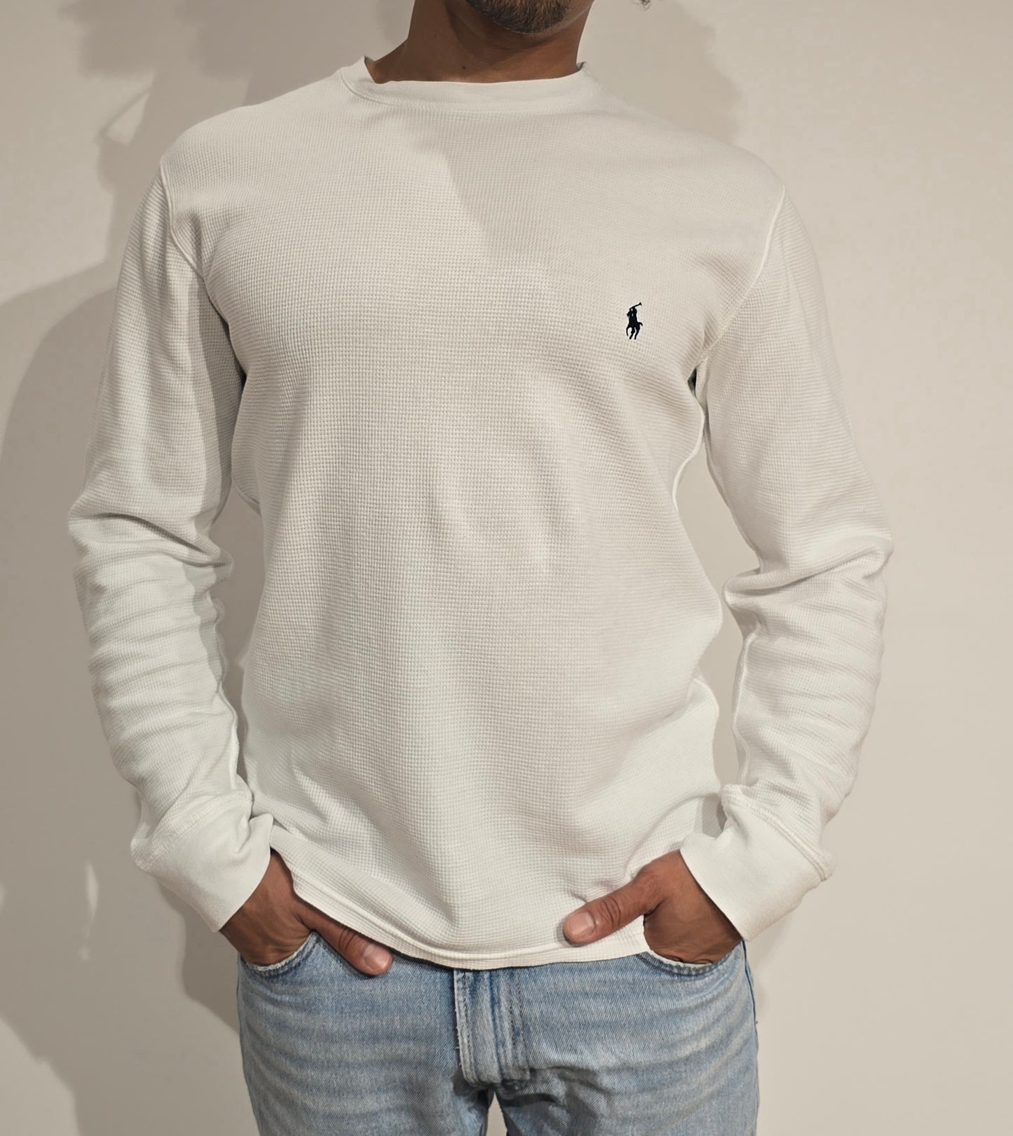 Pull léger en coton blanc - S