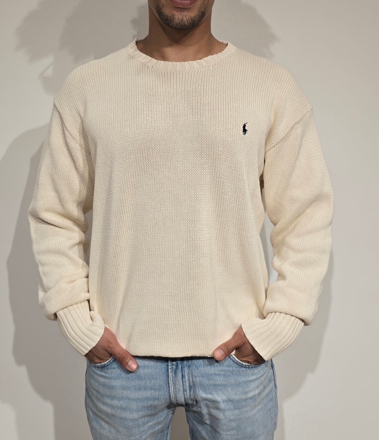 Pull en maille crème - L