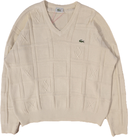 Pull col V crème des années 80'- M
