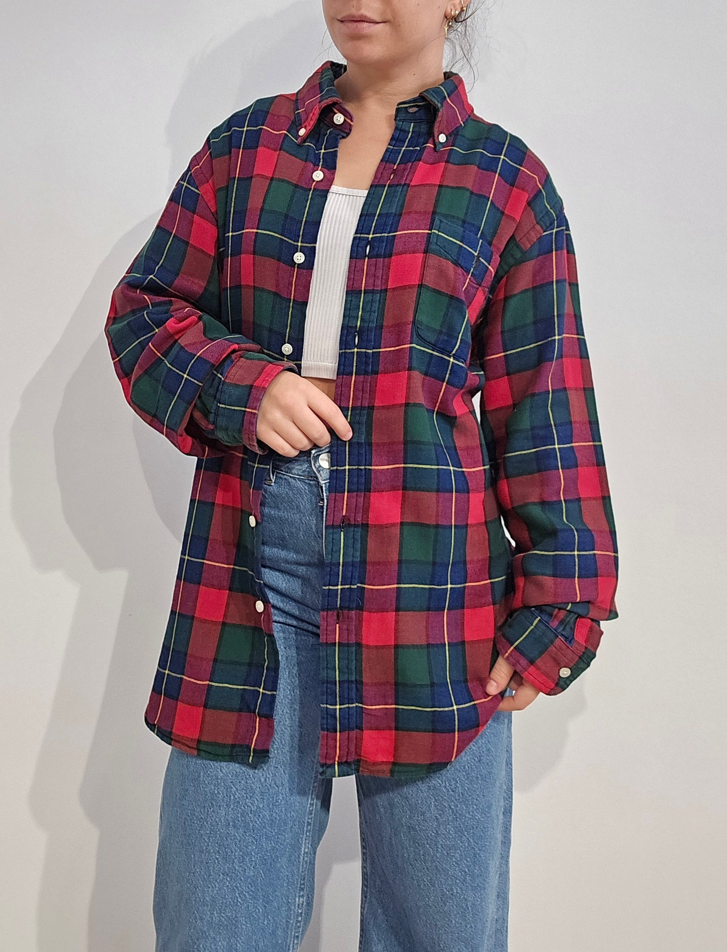 Chemise Custom fit à carreaux rouge - L