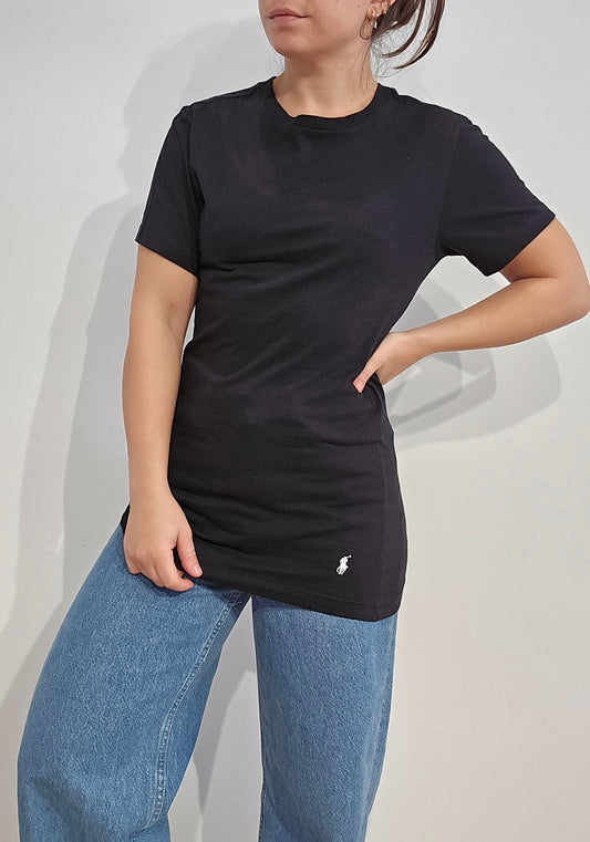 Tee-shirt silm fit en coton noir - S