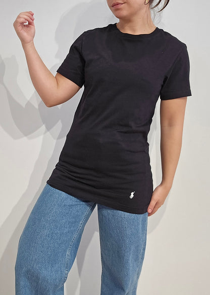 Tee-shirt silm fit en coton noir - S