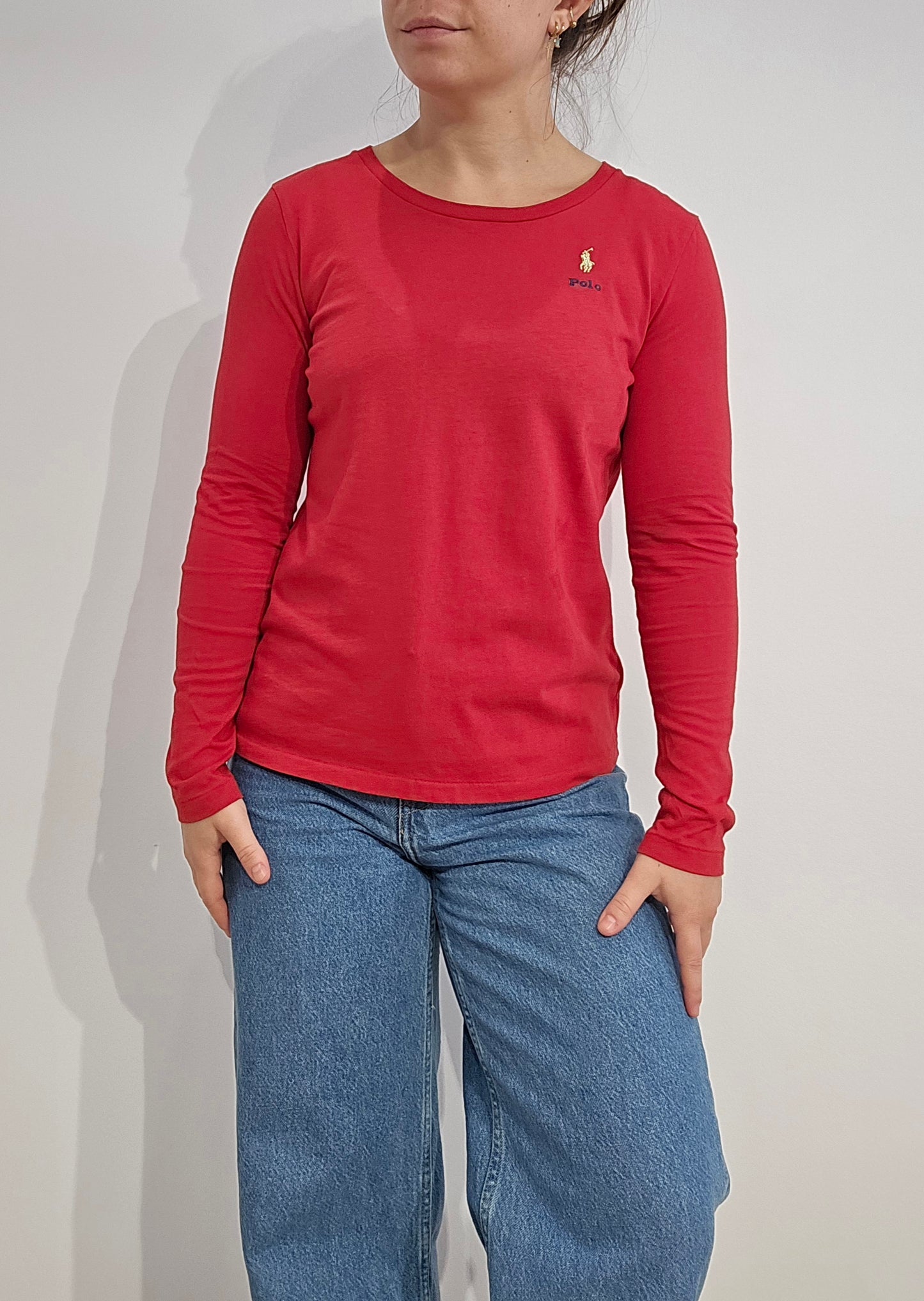 Tee-shirt manches longue rouge - XXS/32