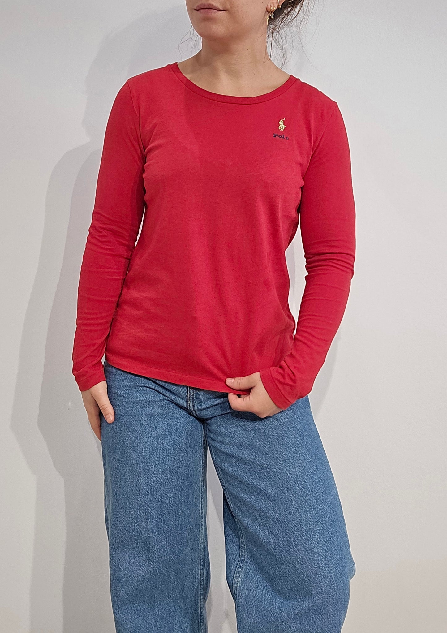 Tee-shirt manches longue rouge - XXS/32