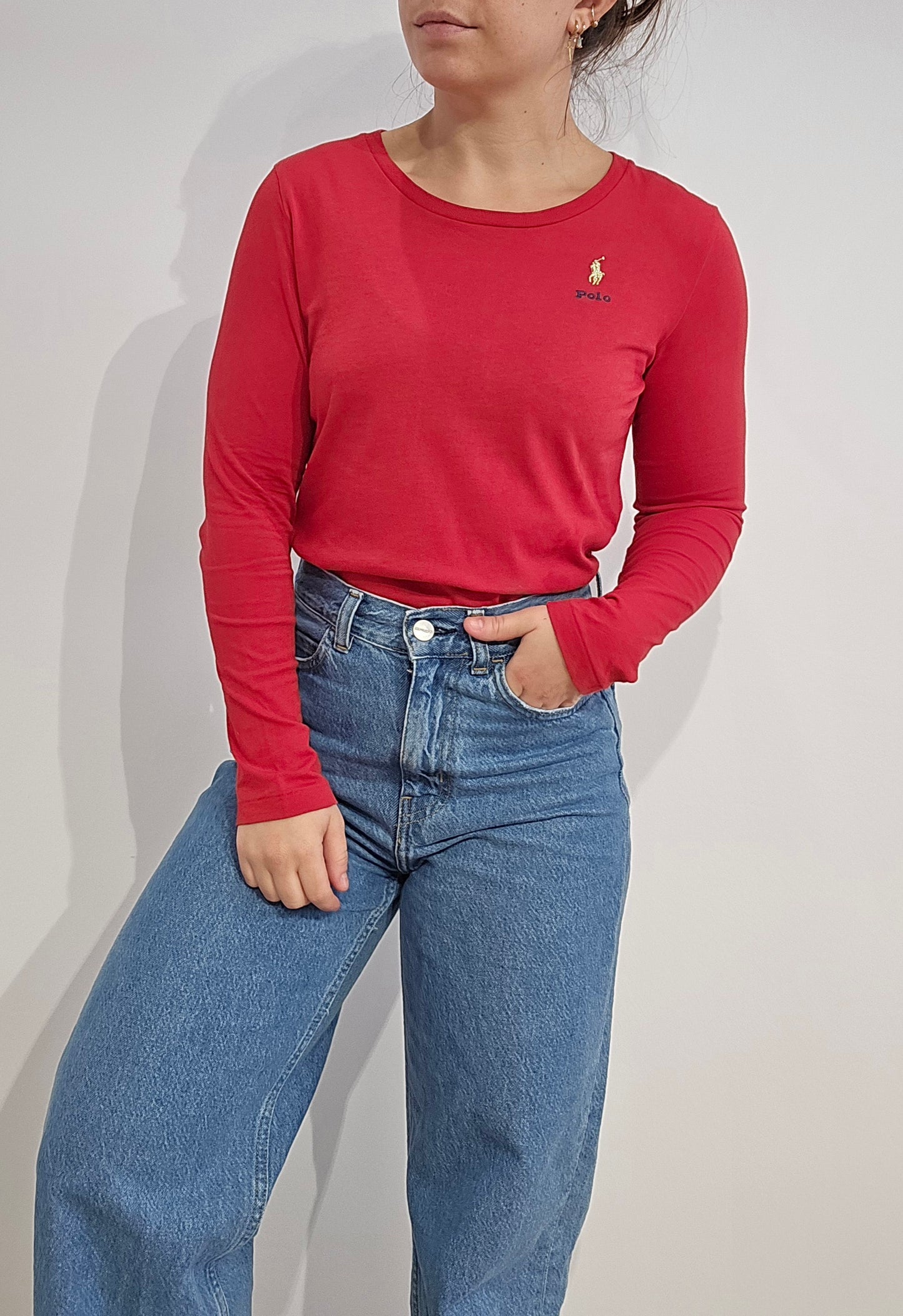 Tee-shirt manches longue rouge - XXS/32