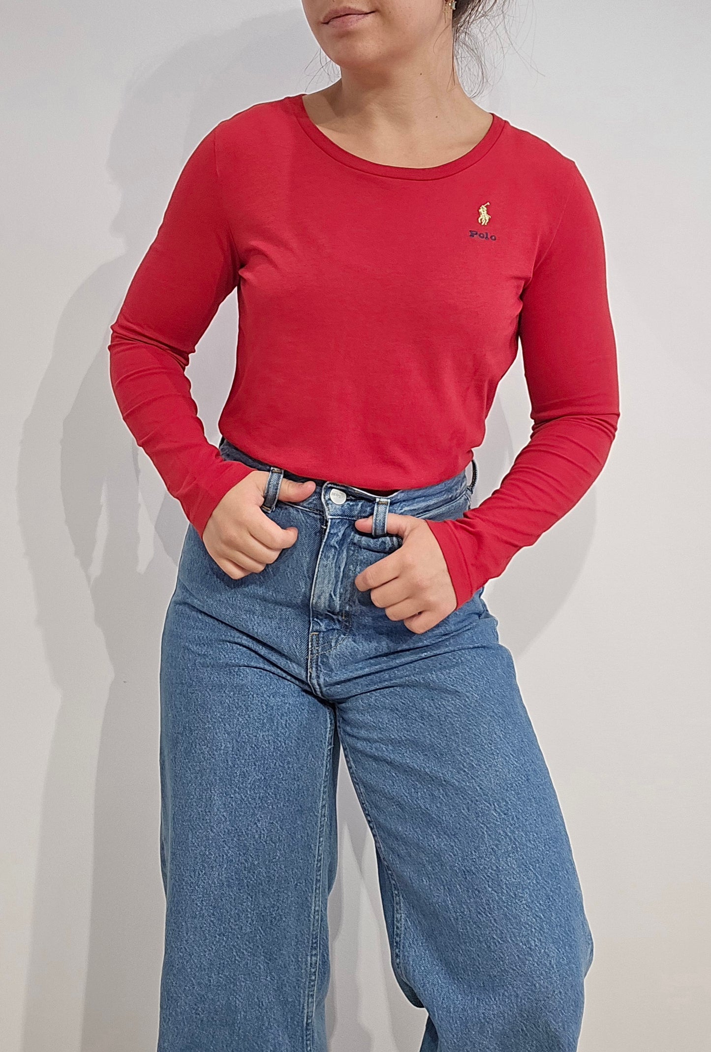Tee-shirt manches longue rouge - XXS/32