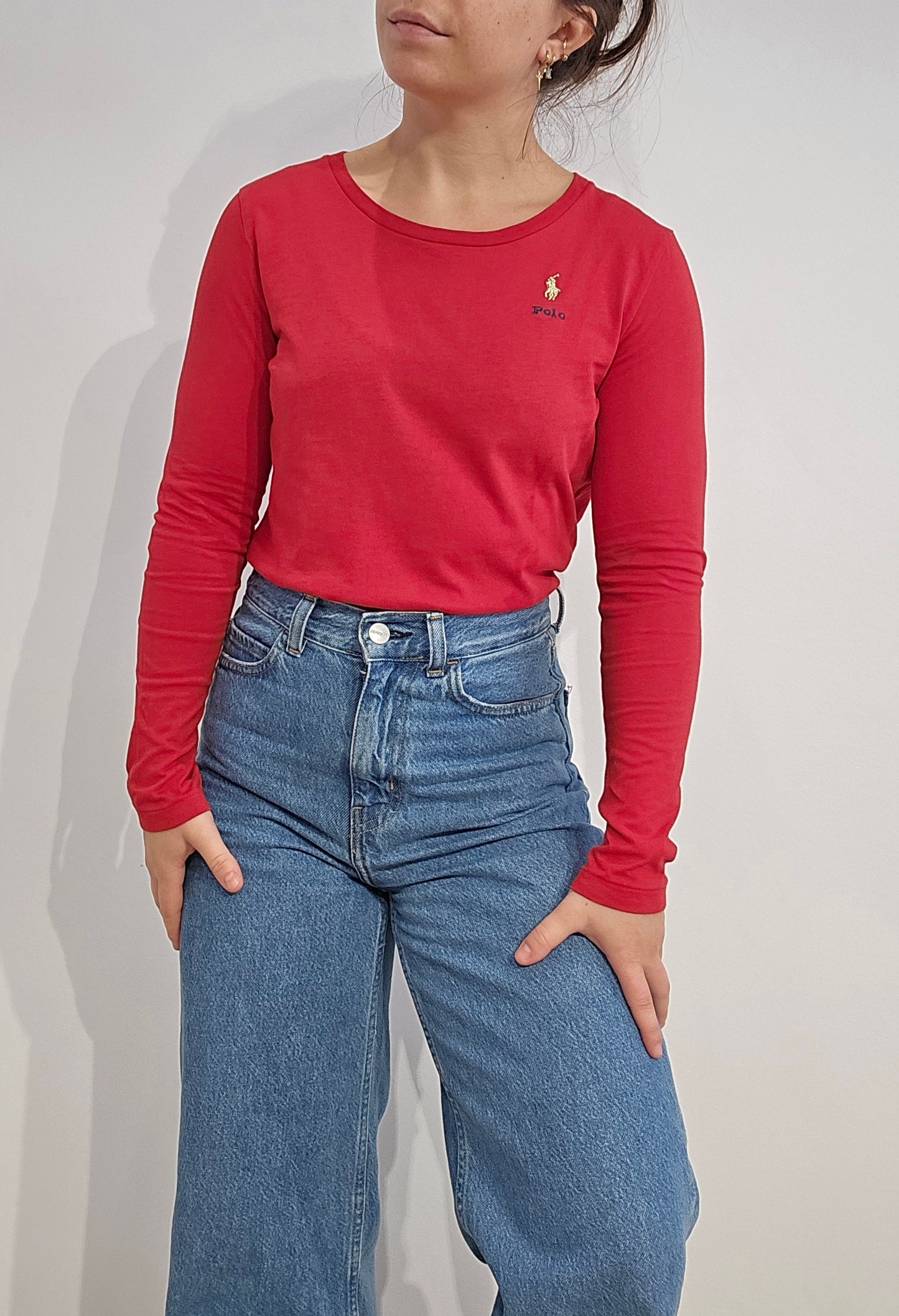 Tee-shirt manches longue rouge - XXS/32