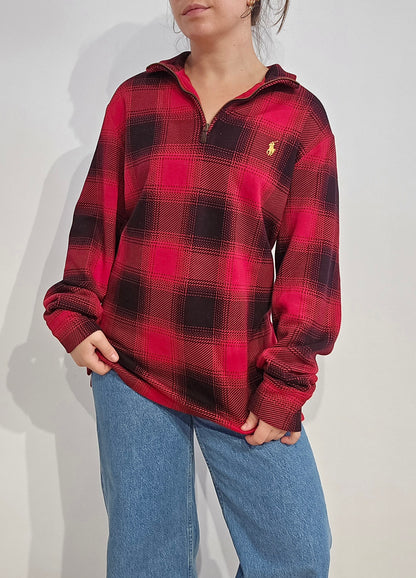 Pull camionneur à carreaux rouge - M/L