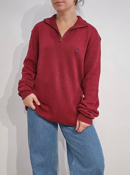 Pull camionneur en maille rouge - L/XL