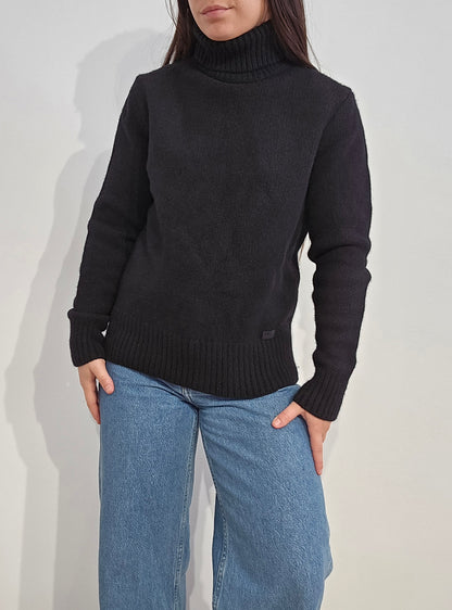 Pull col roulé en laine noir - XS/S