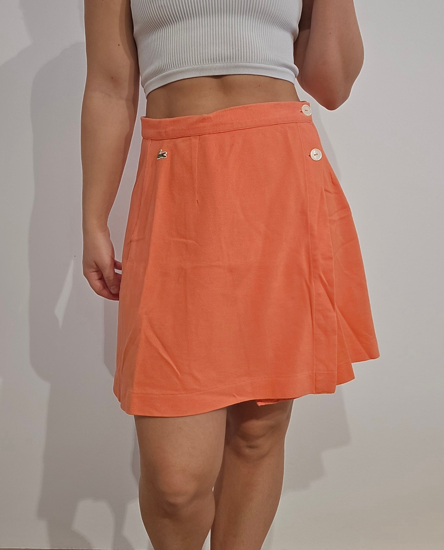 Jupe de tennis orange des années 90' Lacoste - M/38