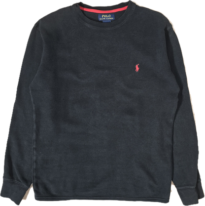Pull léger en coton noir - M