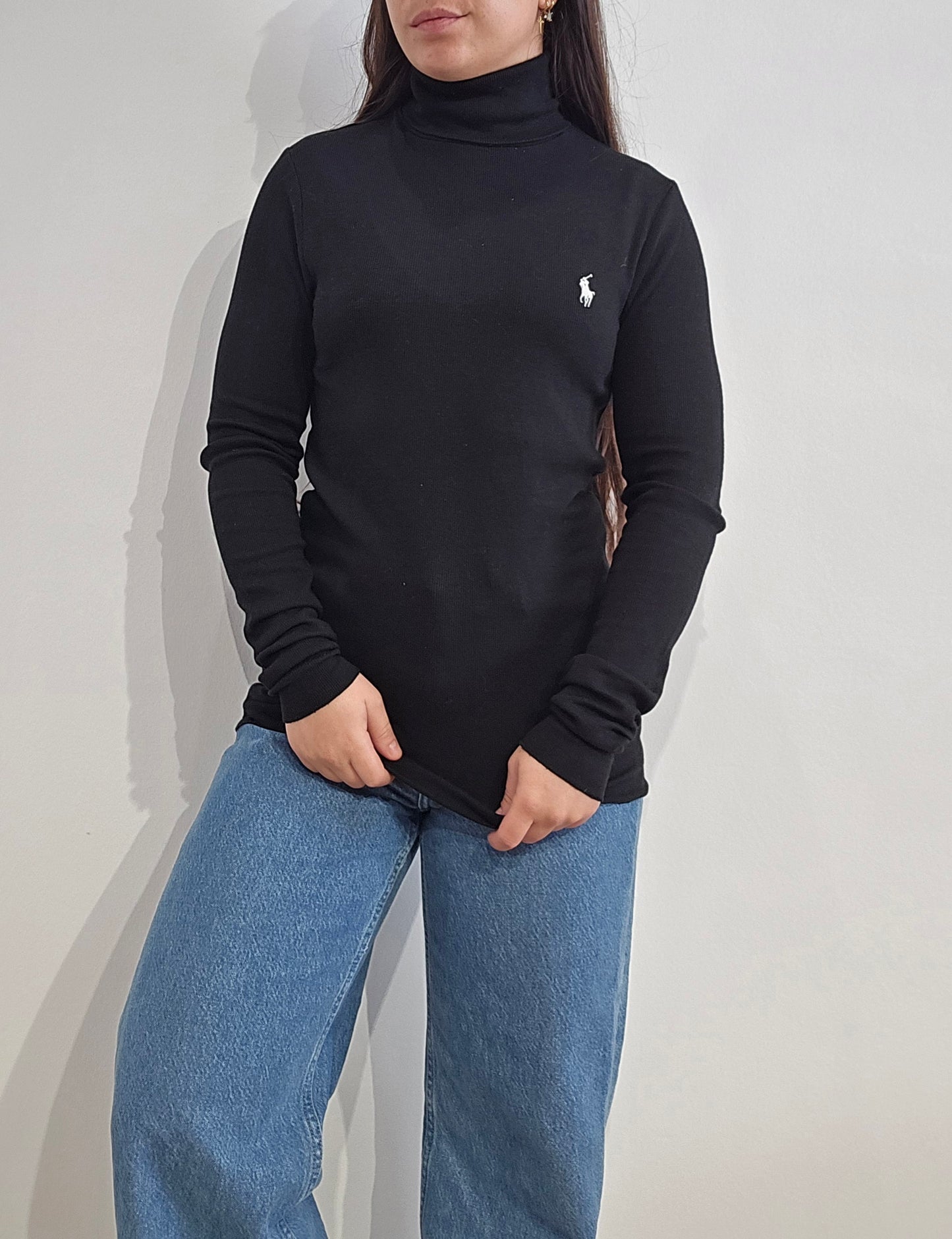 Pull col roulé noir - S/M