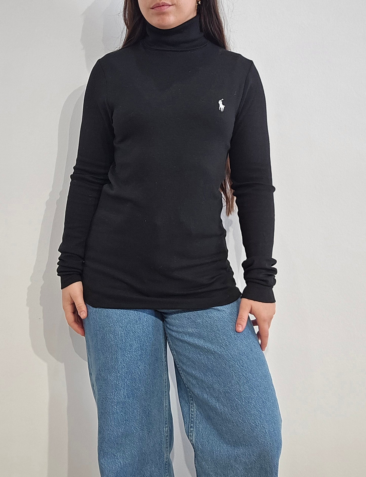 Pull col roulé noir - S/M