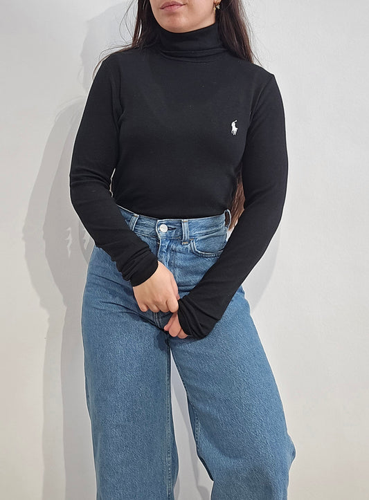 Pull col roulé noir - S/M