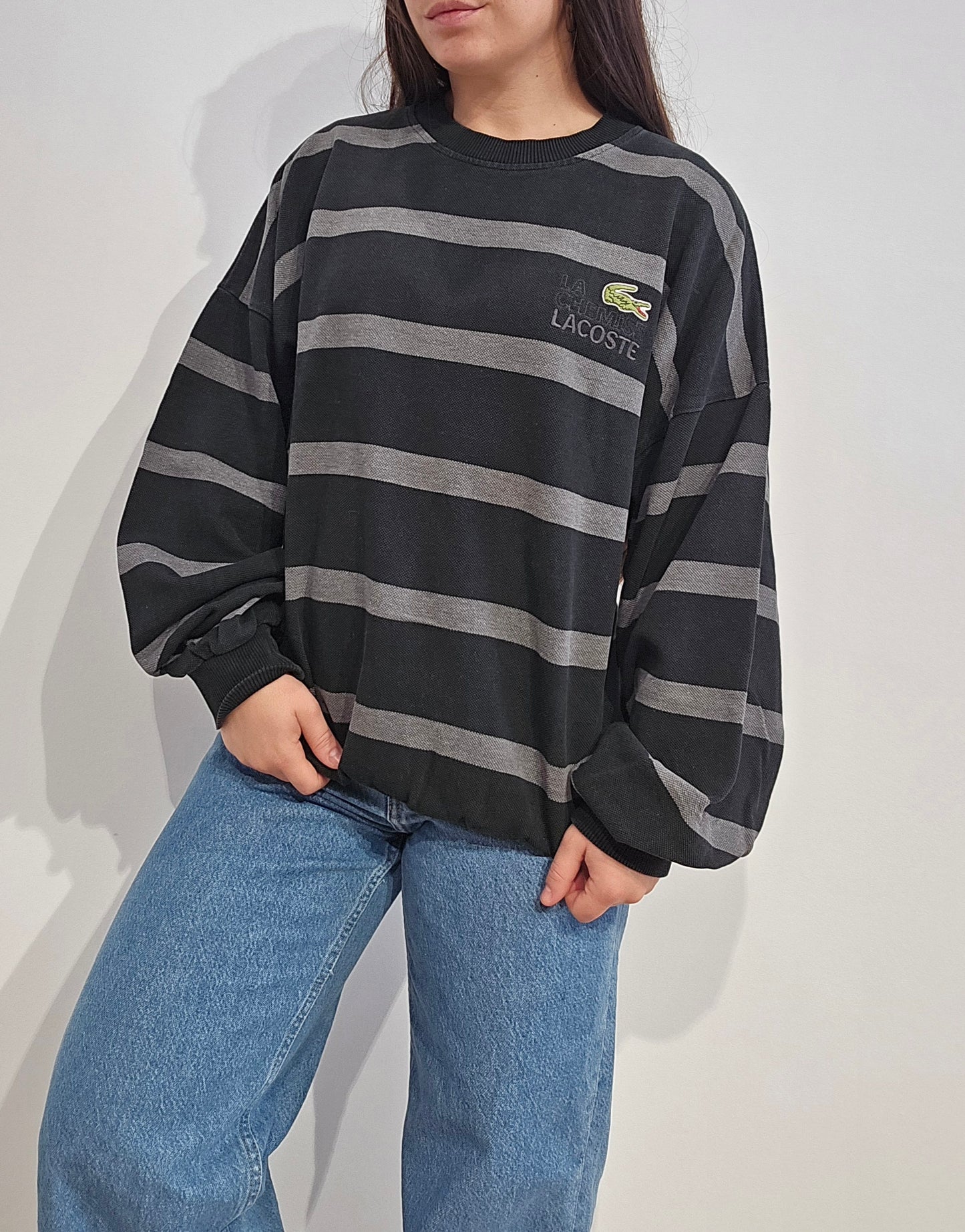 Sweat à rayures collection "La chemise Lacoste" - XL