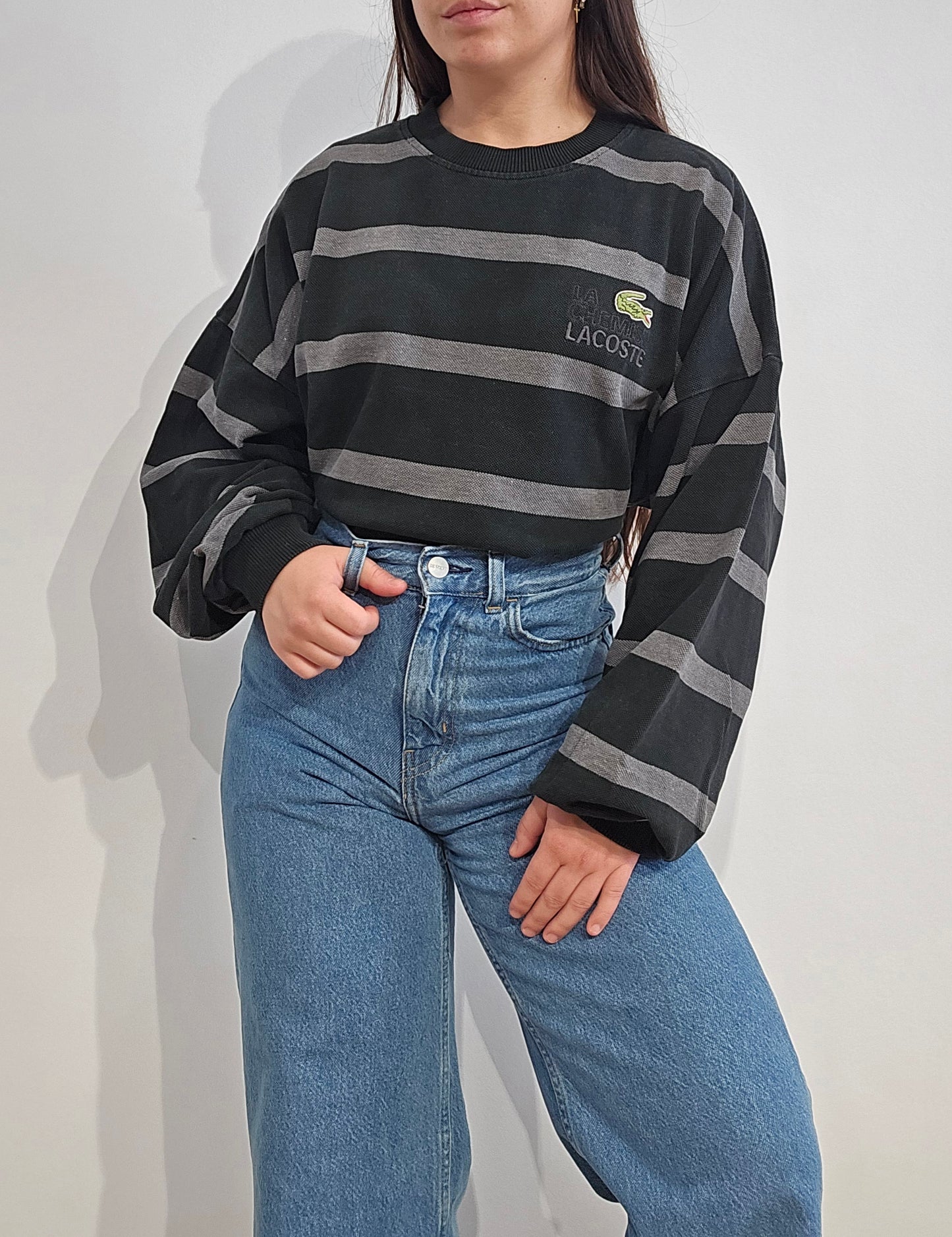 Sweat à rayures collection "La chemise Lacoste" - XL