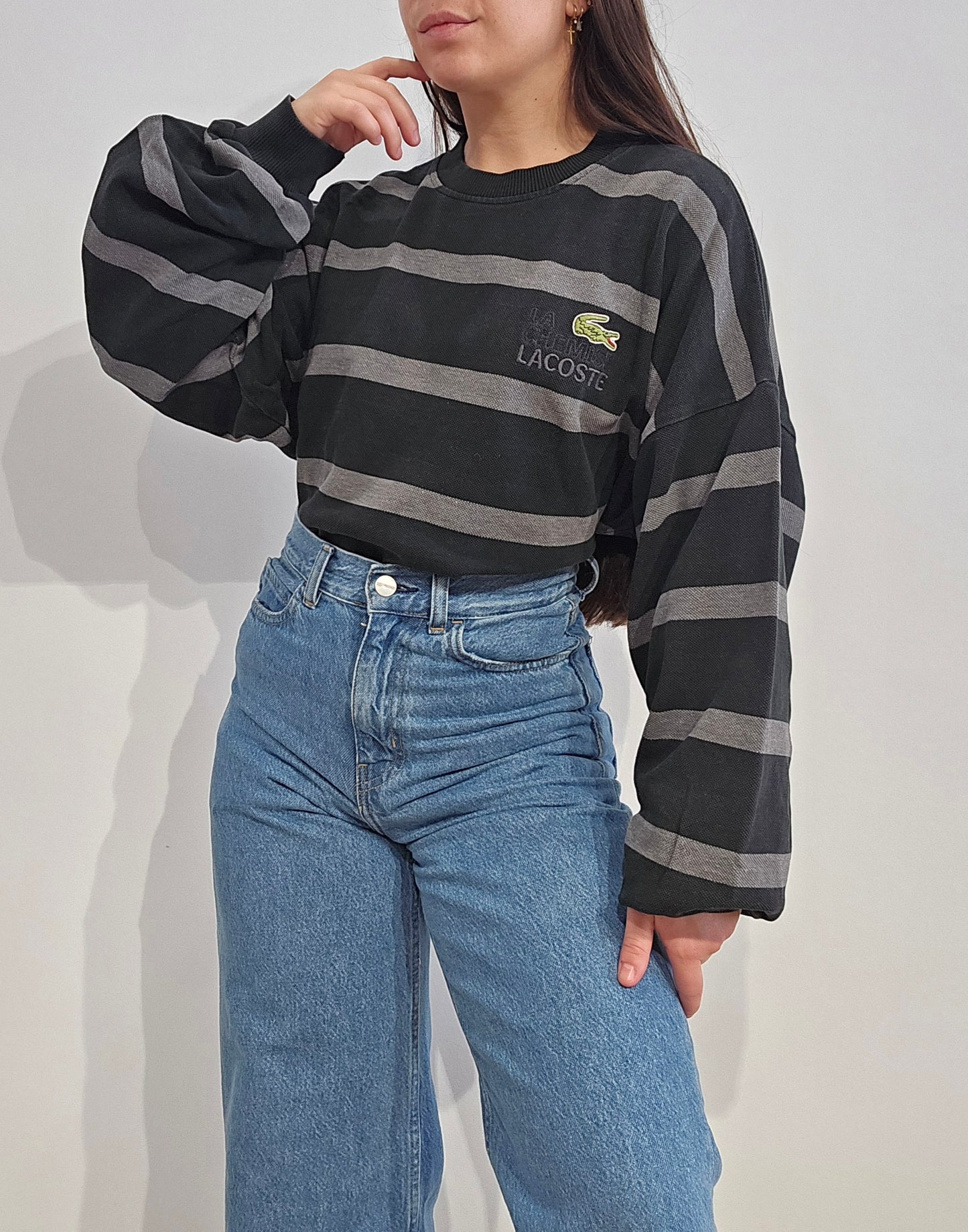 Sweat à rayures collection "La chemise Lacoste" - XL
