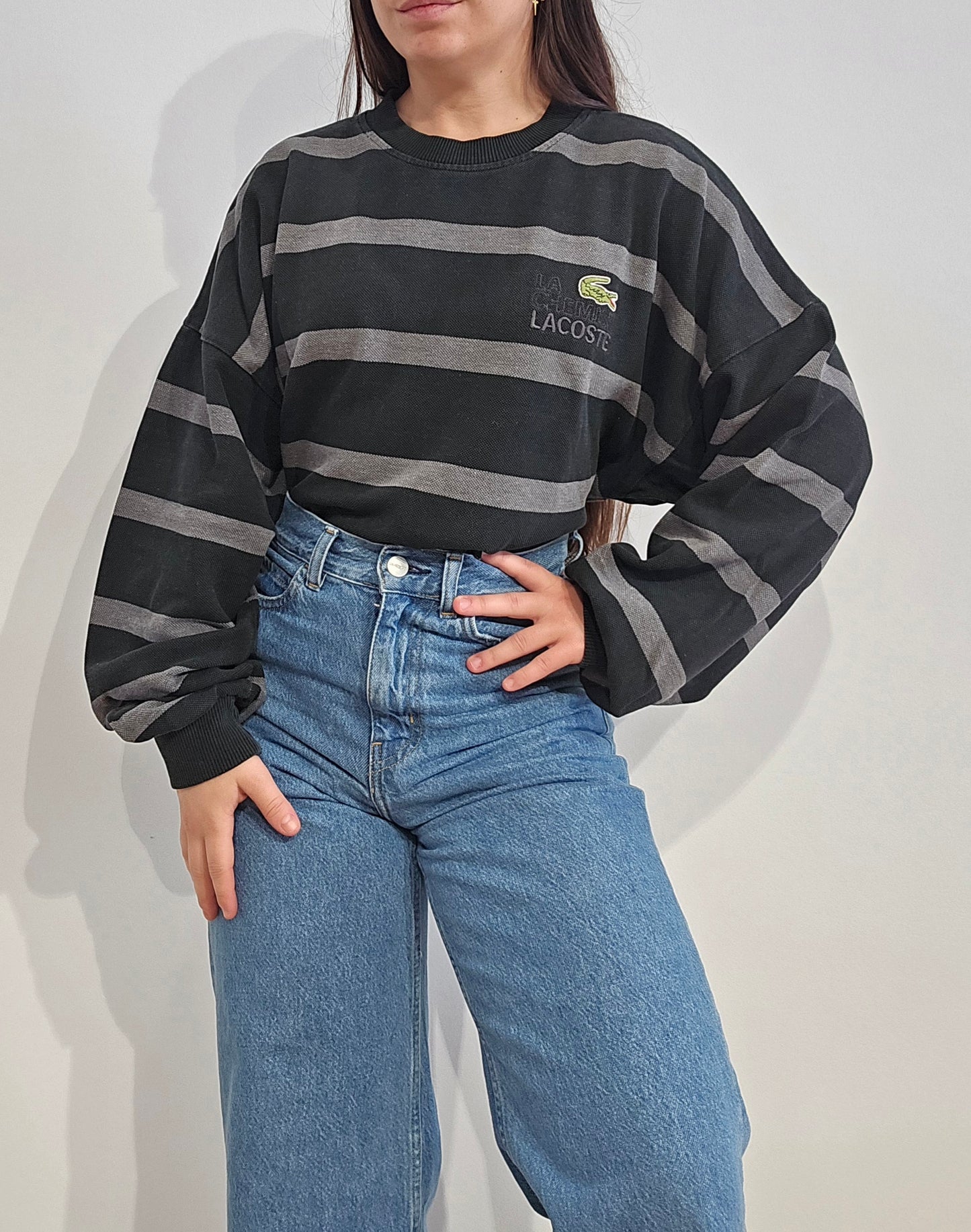 Sweat à rayures collection "La chemise Lacoste" - XL
