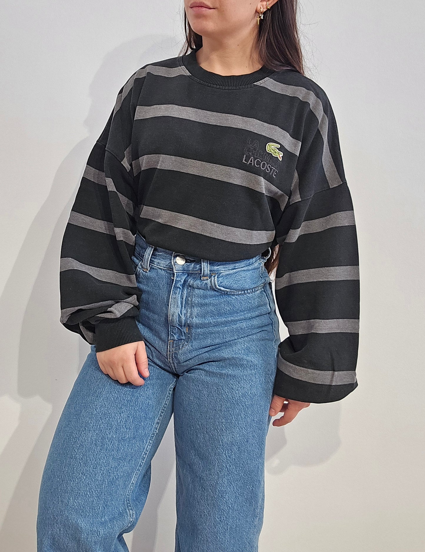 Sweat à rayures collection "La chemise Lacoste" - XL
