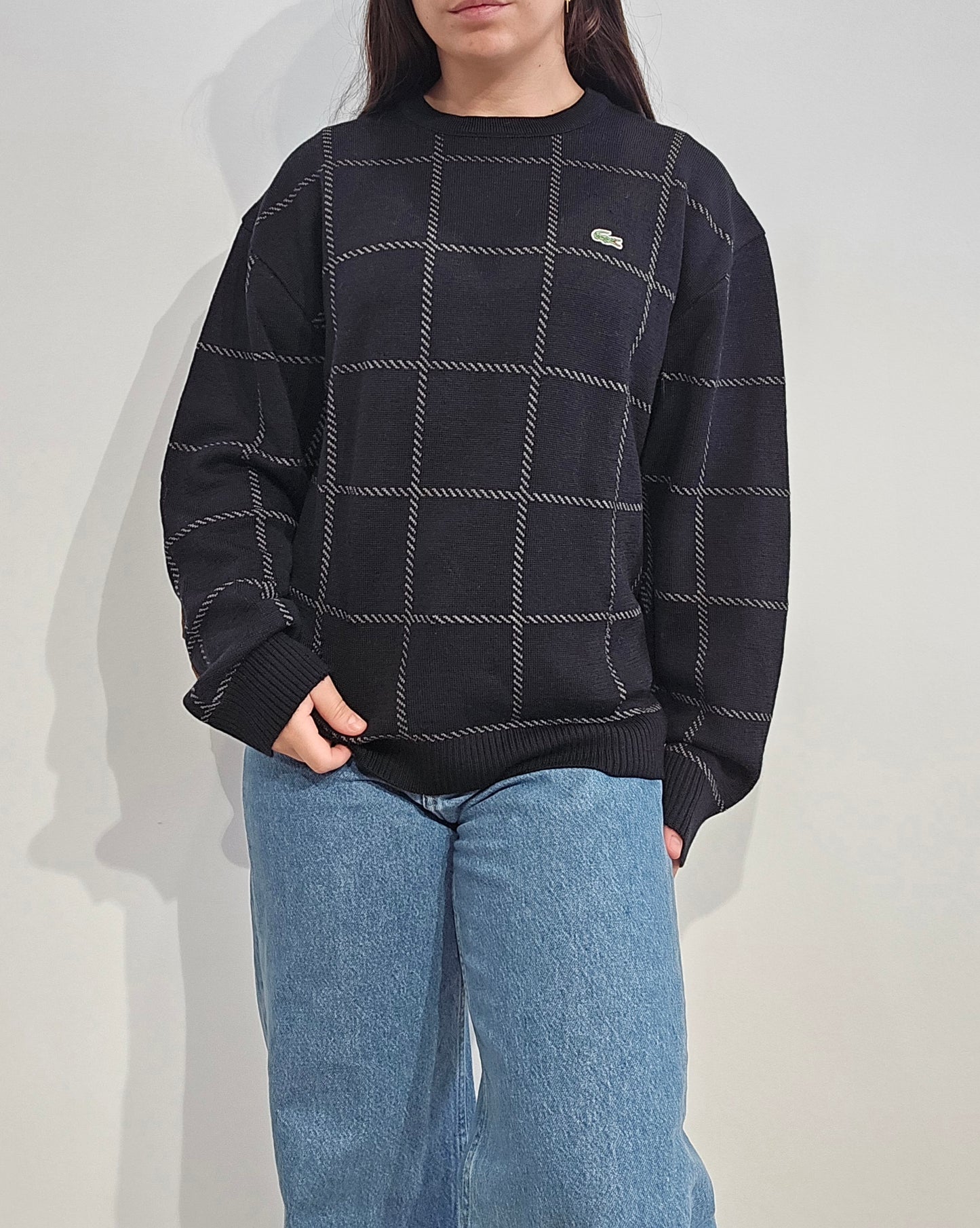 Pull noir à motifs des années 90'- M