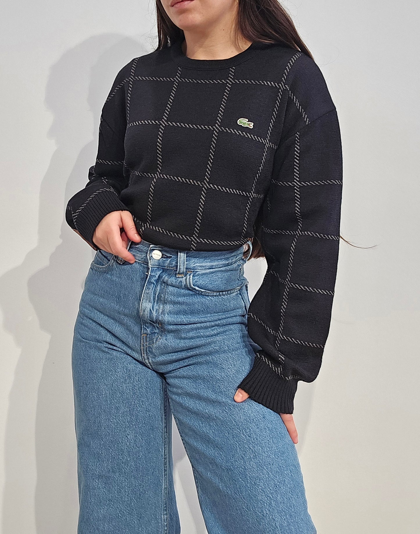 Pull noir à motifs des années 90'- M