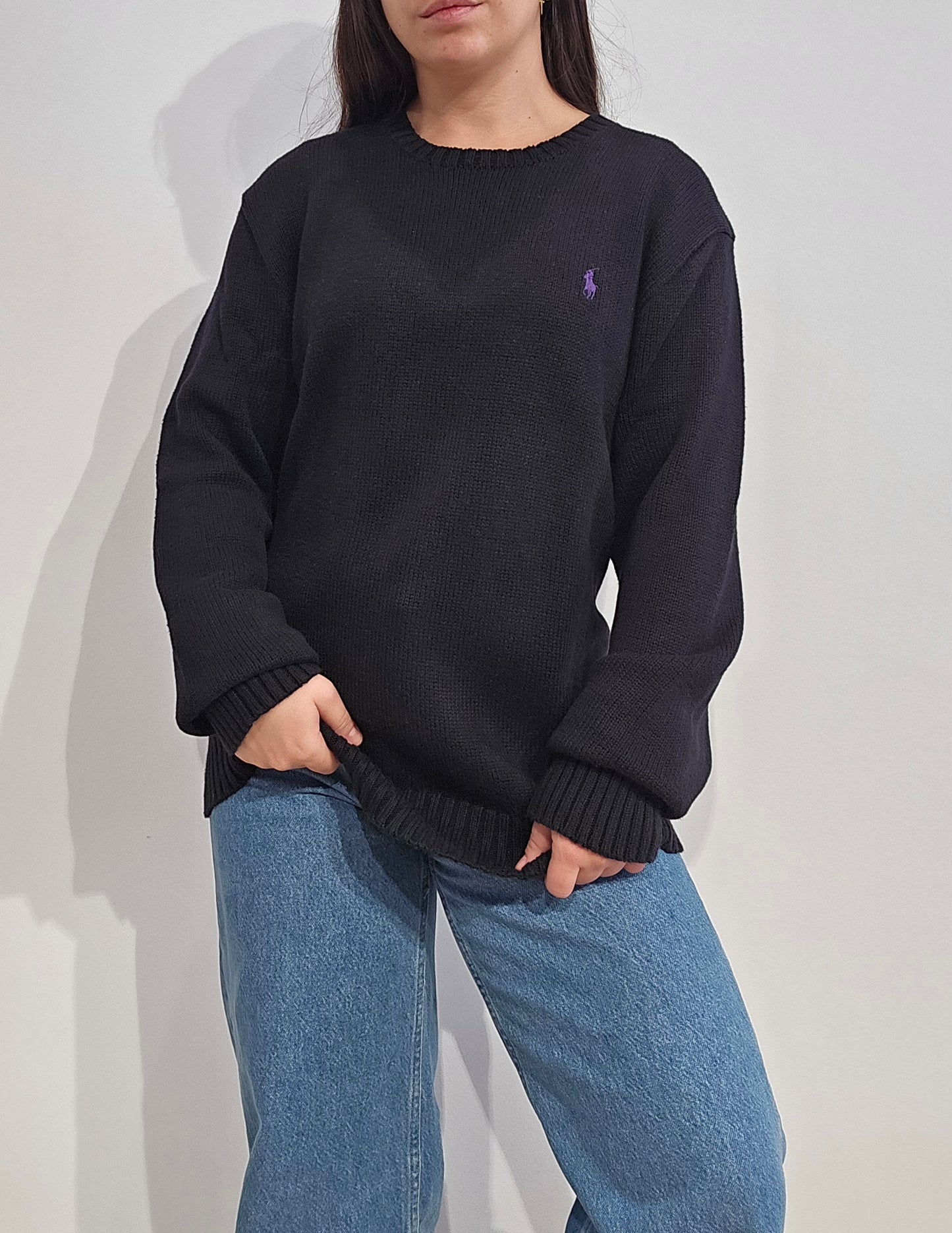 Pull en maille noir - L/XL
