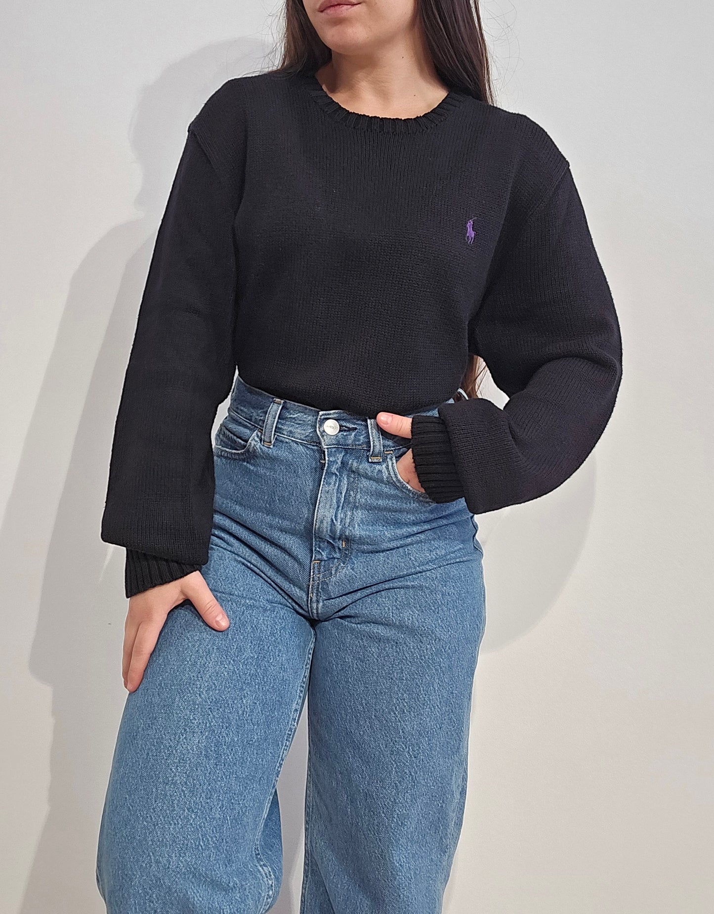 Pull en maille noir - L/XL