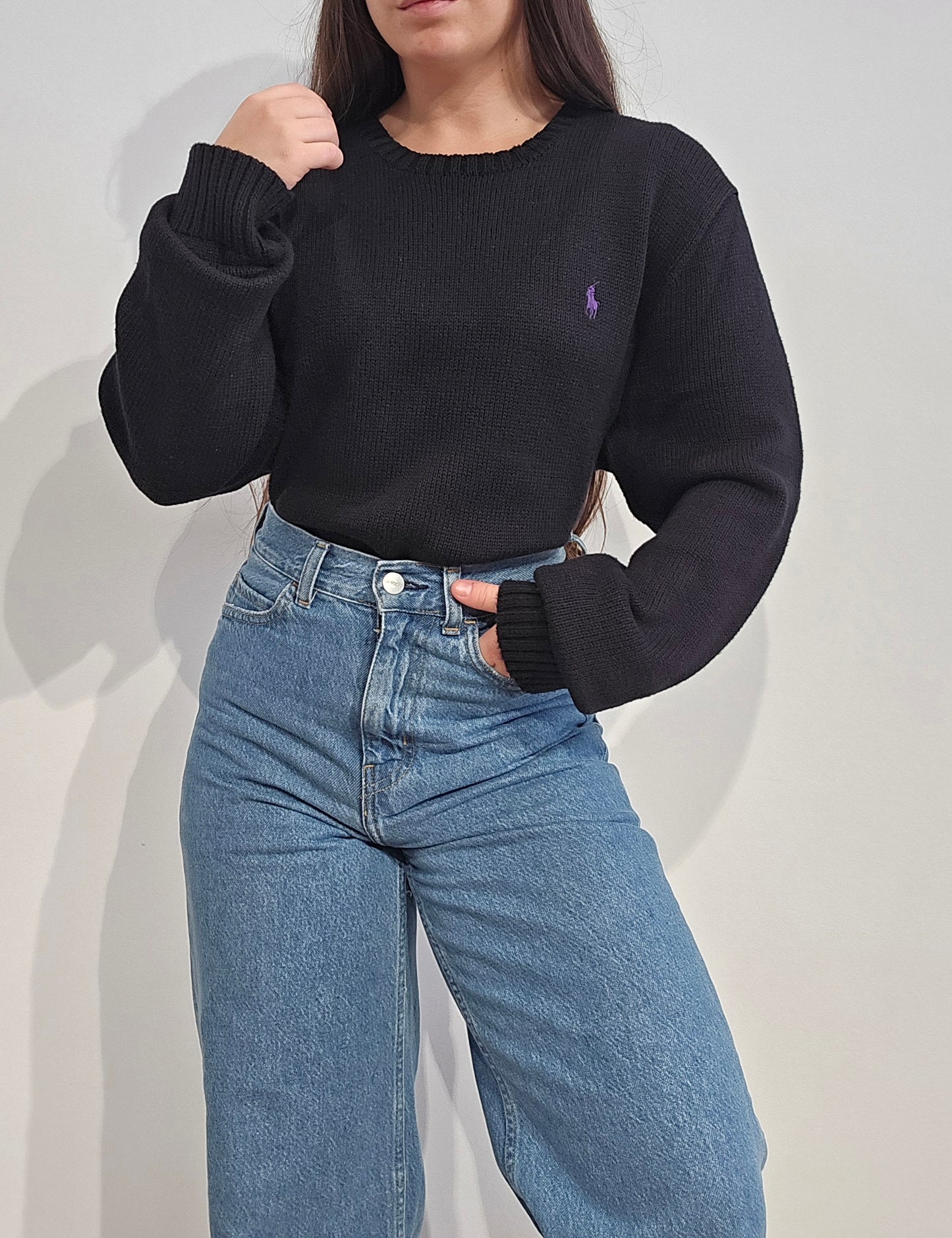Pull en maille noir - L/XL