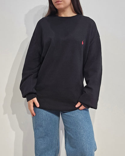 Pull léger en coton noir - XXL