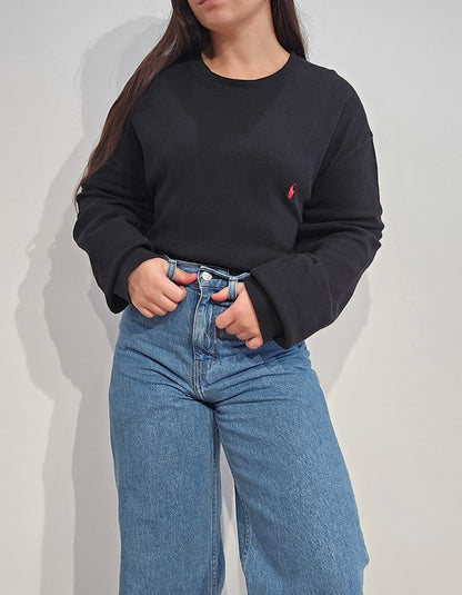 Pull léger en coton noir - XXL