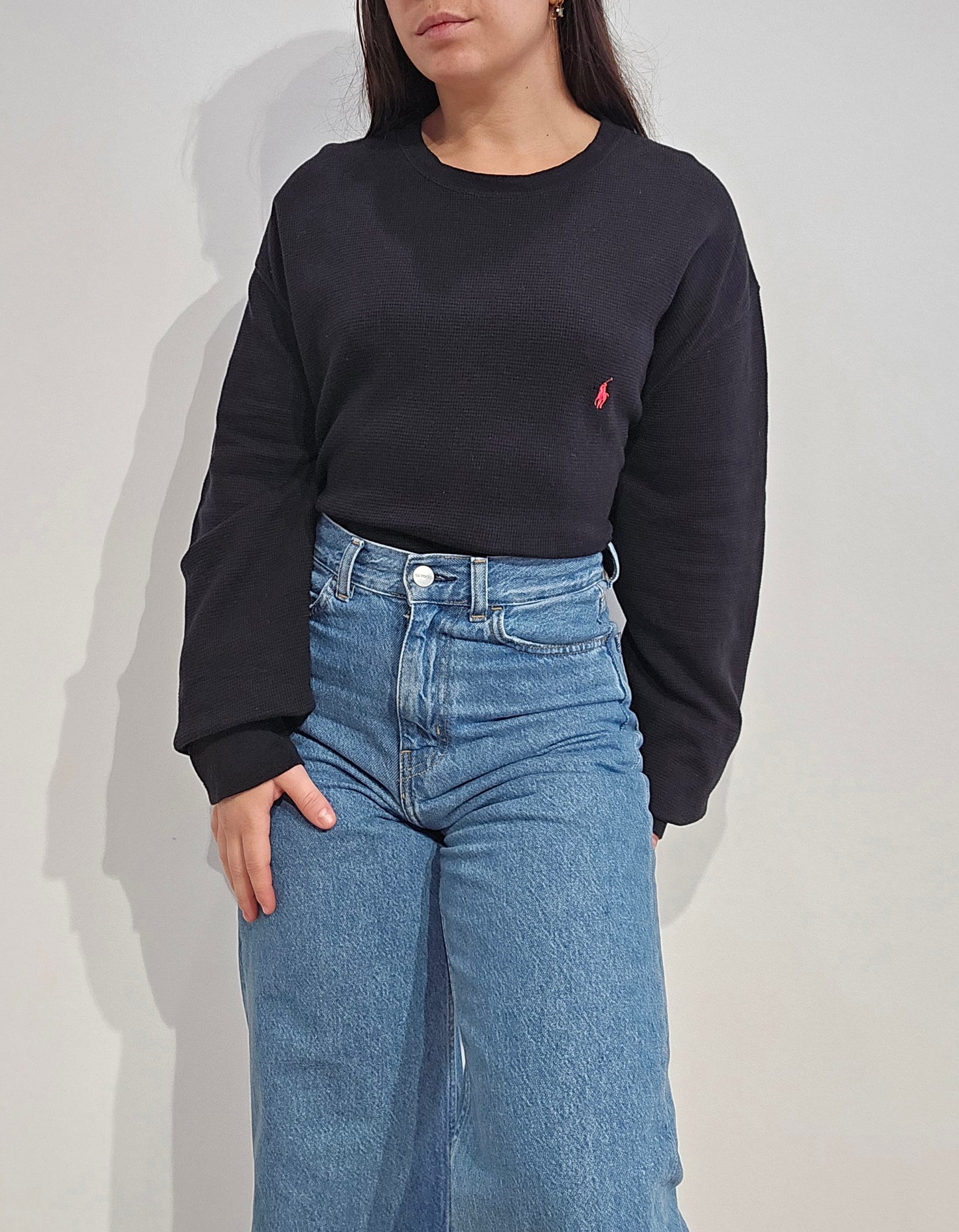 Pull léger en coton noir - XXL
