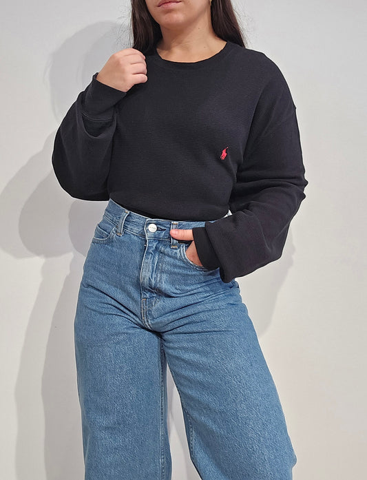 Pull léger en coton noir - XXL