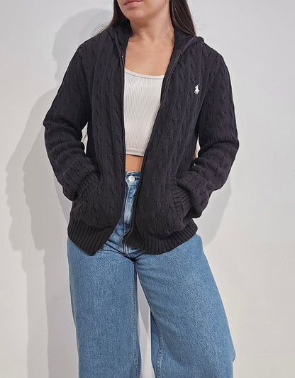 Veste en maille torsadée noir - M/38