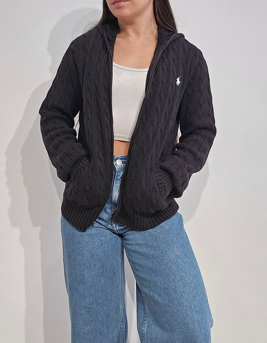 Veste en maille torsadée noir - M/38
