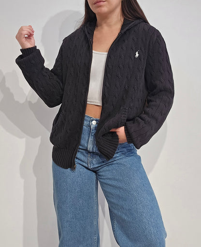 Veste en maille torsadée noir - M/38