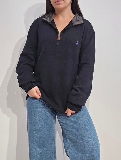 Pull camionneur en maille noir - XL