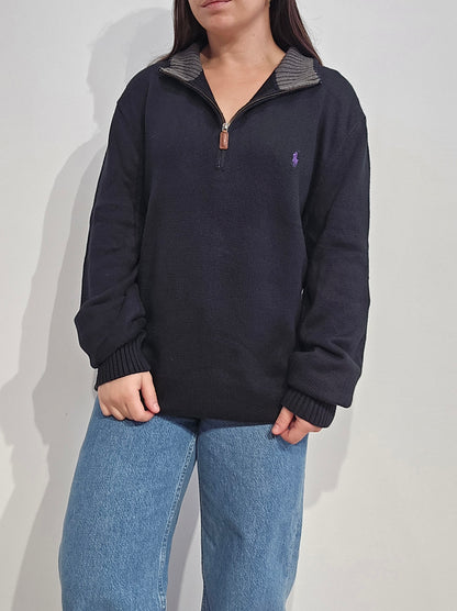 Pull camionneur en maille noir - XL