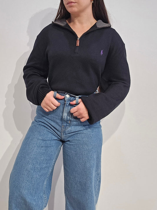 Pull camionneur en maille noir - XL