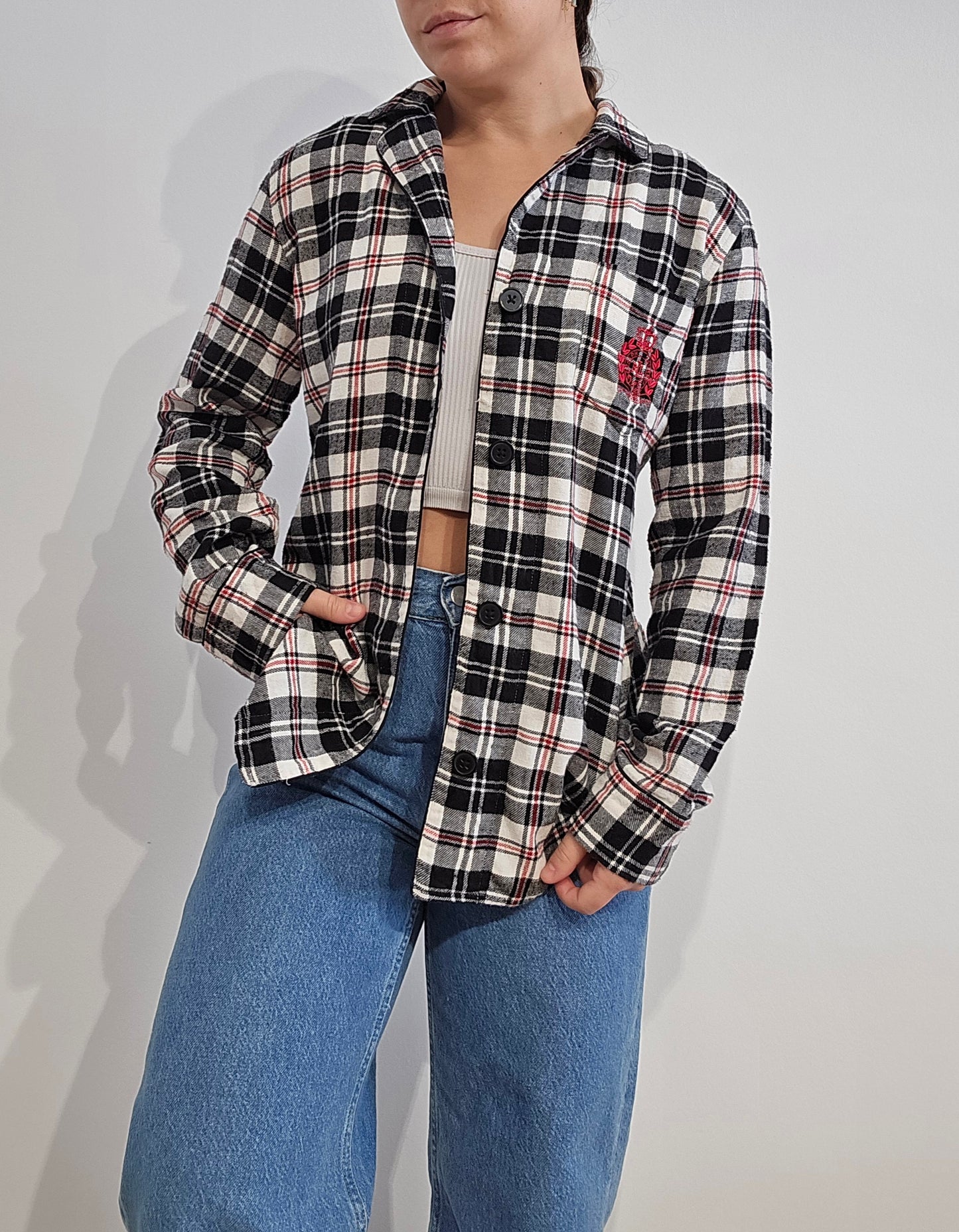 Chemise à carreaux en coton - S